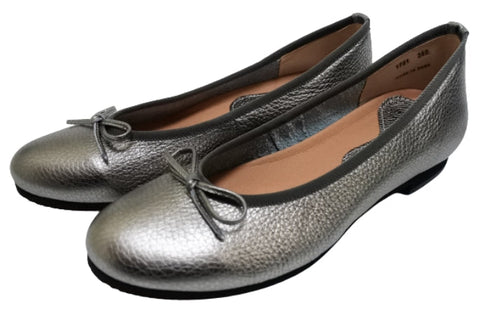 【arui_toe 1701 チタン】リボンモチーフ本革パンプス